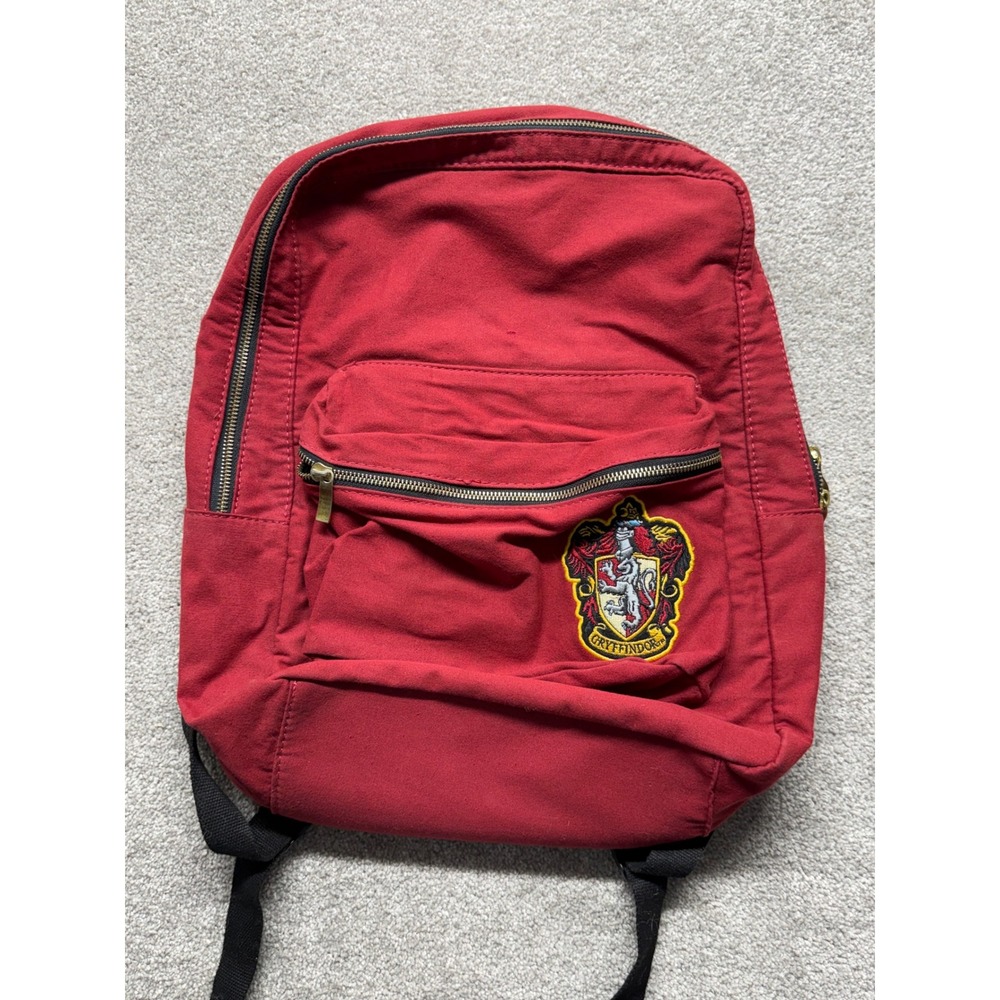Harry Potter Gryffindor Red Canvas Backpack Hogwarts House Crest Bookbag